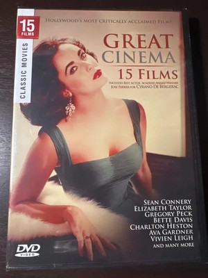 Great Cinema 15 Films DVD New Sealed 4 Disc Set Sean Connery Bette Davis Peck