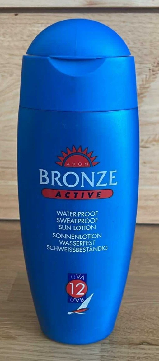 AVON BRONZE ACTIVE WATERPROOF SWEATPROOF SUN LOTION UVA 12 UVB 200ML