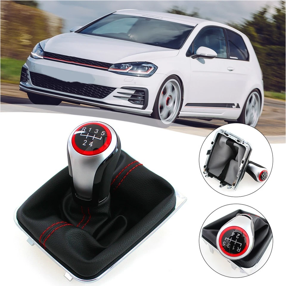 Manual Shift Knob for Golf 7 MK7 GTI 2013 2018 with Sleek Black Leather Design - Image 2 of 4
