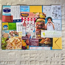 Foodie Junk Journal Kit   Curated Ephemera Pack - Blue