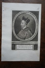 CORNELIUS JANSEN PORTRAIT ORIGINAL 18TH CENTURY ENGRAVING