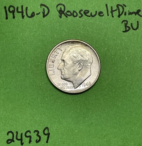 1946 D Roosevelt Dime BU Uncirculated Mint State 90% Silver 10c US Coin