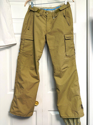 Special Blend Women s Insulated Polka Dot Snow Pants S Beige/Brown 30'' Inseam