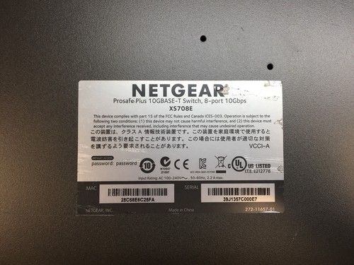 Netgear XS708E ProSafe Plus 8-Port 10Gbps 10BASE-T Gigabit Ethernet Switch - Picture 8 of 8