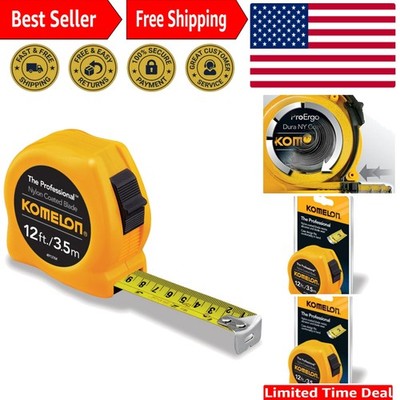 IM Professional 12-Foot Inch/Metric Scale Power Tape - Durable Yellow Design