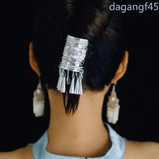 1Pc Chinese Style Silver-plated Tassel Hair Tying Hairpin Hanfu Hair Accessory
