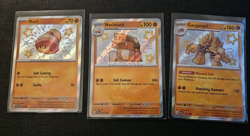 Nacli Naclstack Garganacl 176/091 Paldean Fates Shiny Rare Holo Pokemon Card NM