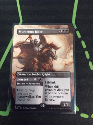 MTG Magic The Gathering Murderous Rider SLD Rare Secret Lair Black Zombie