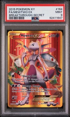 PSA 9 Mewtwo EX 164/162 BREAKthrough Pokemon Card Ultra Rare Full