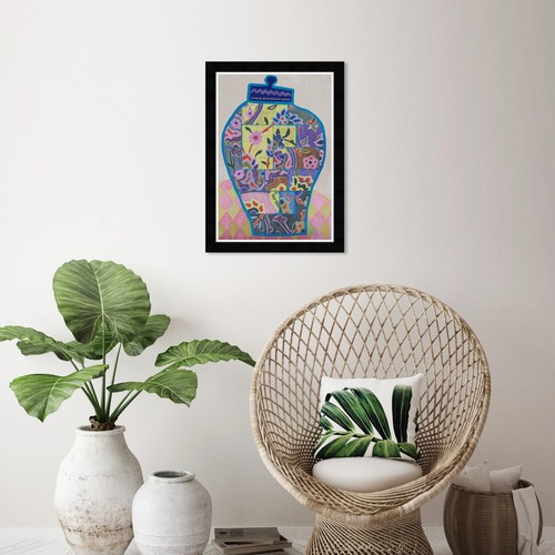Potted Collage Framed Trendy Maximalist Decor 1 Piece Canvas Wall Art, 15" x ... - Picture 3 of 7