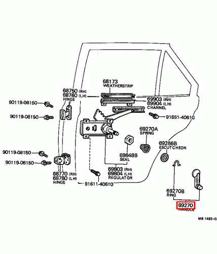 Genuine Toyota Corolla Trueno KE38 KE36 Door Window Winder Regulator Handle x2 - Picture 6 of 20