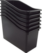 Black Plastic Book Bin 6-Pack TCR2088555 