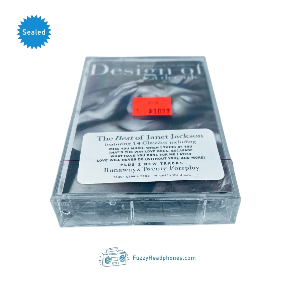 Janet Jackson Design Of A Decade Cassette Tape 1995 w/ Hype US 1st Press SEALED - Image 4 of 4