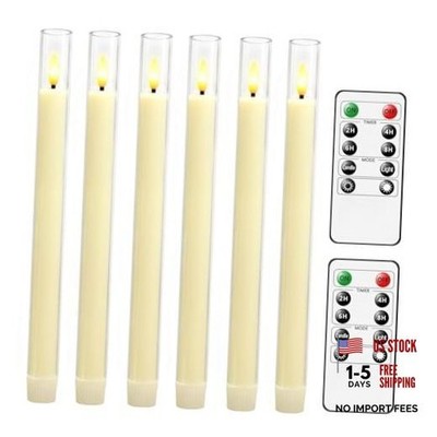 Flameless Taper Candles,with Remote and Timer Flickering Flameless Ivory