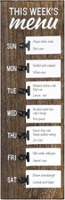  Menu Board for Kitchen Weekly Meal Planner Rustic Wood Board with Clips