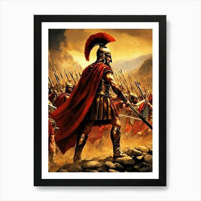 Sparta Krieger 1 Kunstdruck gerahmt Wandbild Poster Leinwanddruck Bild