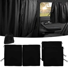 Car Privacy Curtains, Universal Window Shades Light 55" x 31.5 ", Black 