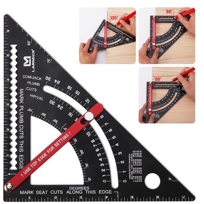 7'' Carpenter Square Woodworking Tools Adjustable Rafter Framing Square