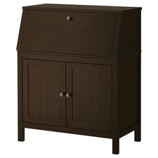 IKEA Hemnes Sekretär, Massivholz, schwarzbraun, 90x109x44cm