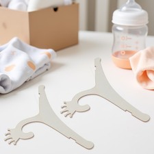 10pcs Wooden Baby Hangers for Clothes - 9 Inch Cute Hook Coat Rack -