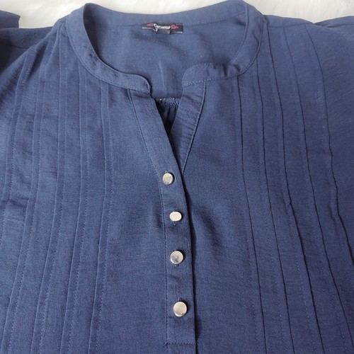 Cocomo Damen Top Größe 3X Blau 3/4-Arm V-Ausschnitt Bluse - Bild 3 von 7