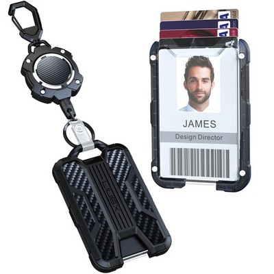 Retractable Badge Holders, Heavy Duty Carabiner Keychain,Durable ID Card Hold...