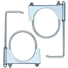 4in Exhaust Clamp with Hanger Universal Pipe Muffler 2 Pcs