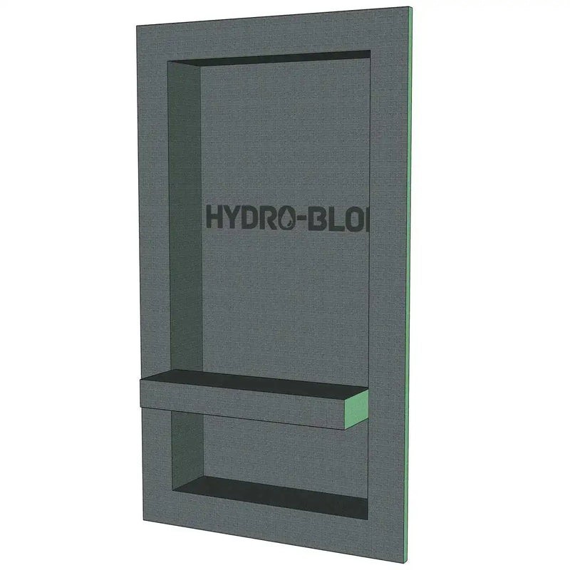 HYDRO-BLOK Waterproof Modern Gray Shower Shelf 24x16 Foam Cement Wall Mounted