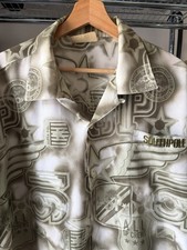 Vintage South Pole Hip Hop All Over Print Button Up T-Shirt Men Size XL