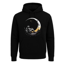 Spaceman Man on the Moon Space Hoody Sweatshirt Mens Hood Funny Hoodie