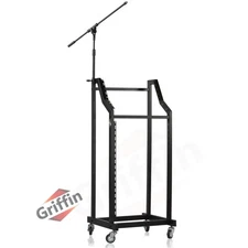 Rack Mount Cart Stand Rolling Studio Mixer Gear Pro Audio IT Server Holder Case