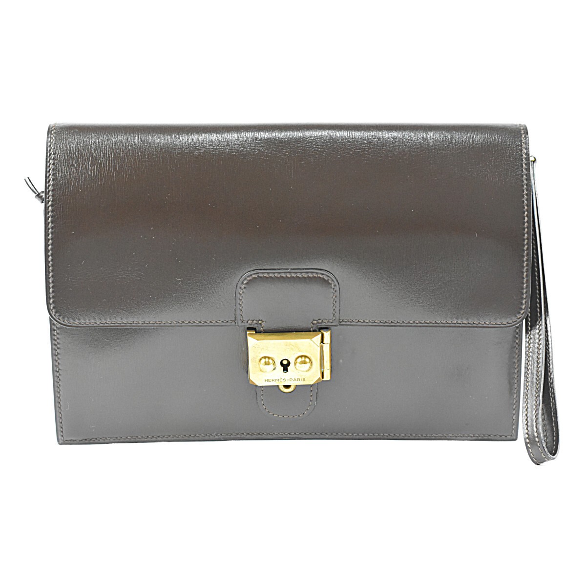 Hermes Pochette Jet Second Bag Clutch in Calf Leather with Gold Hardware 400146