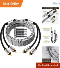 RCA Cable 30 Ft Stereo Audio Shielded Gold-Plated for Home Theater