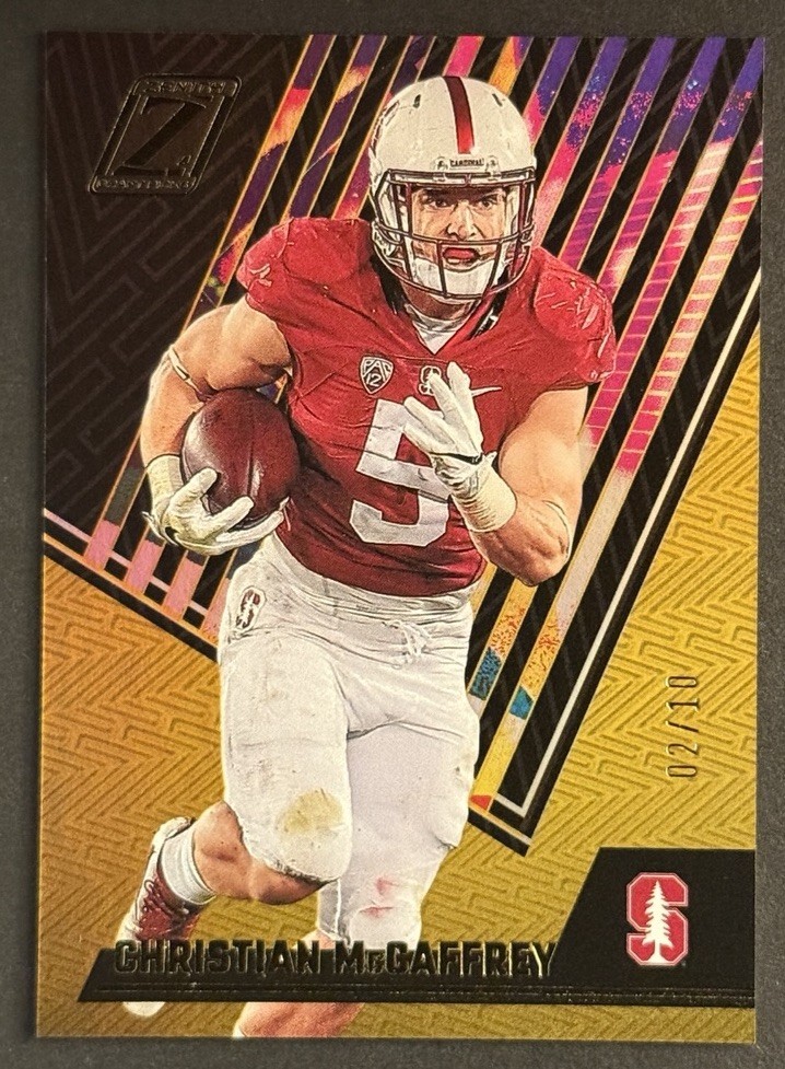 Christian McCaffrey 2023 Panini Chronicles Draft Picks Zenith #21 Gold /10 49ers