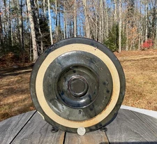 Antique Stoneware Crock Lid Brown Stamped 3 Gal Recessed Button Knob 11" D