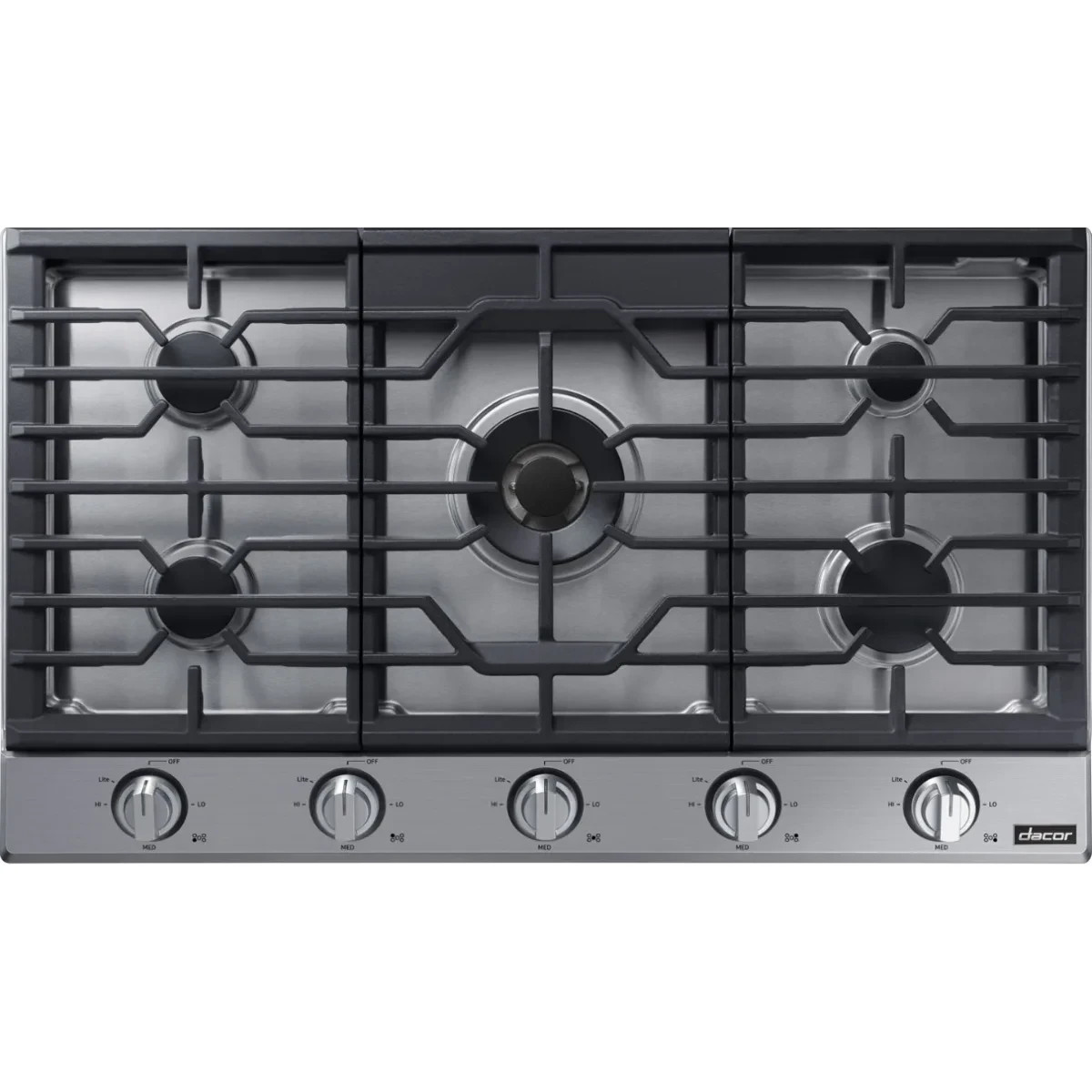 Dacor Transitional DTG36P875NS 36 Inch Natural Gas Smart Cooktop with 5 Burners