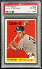 EDDIE BRESSOUD PSA 8 1958 TOPPS #263 ROOKIE RC GIANTS 5279