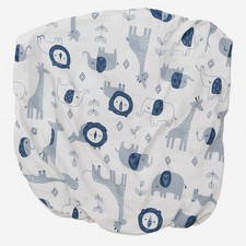 NoJo Safari Animals Crib Fitted Sheet Neutral Nursery Lion Elephant Giraffe