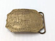 Vintage Belt Buckle American Express Co Wells Butterfield Co Brass 1970's 3.75"