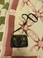 Marc By Marc Jacobs Totally Turnlock Percy Black Leather Cross Body Bag Purse