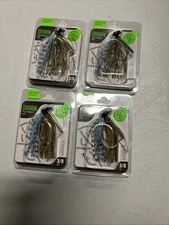 (LOT OF 4) GOOGAN SQUAD GRIDIRON FOOTBALL JIG 5/0 3/8OZ BLUE CRAW