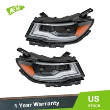 Black For 2017-2021 Jeep Compass HID/Xenon LED DRL RH+LH Headlights Headlamps