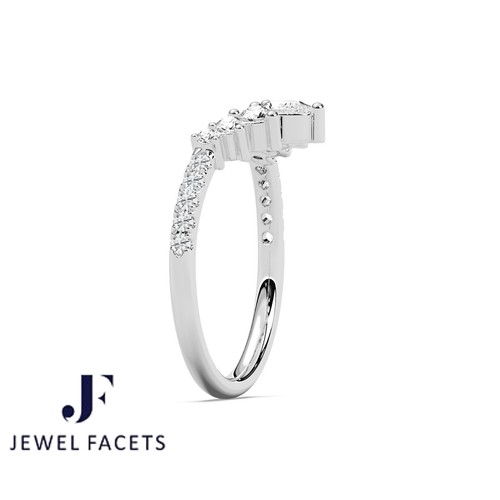 IGI Certified Diamond Wedding Band 0.52 Carat F/VS 14k Gold Pear Cut Lab Created - Picture 4 of 4