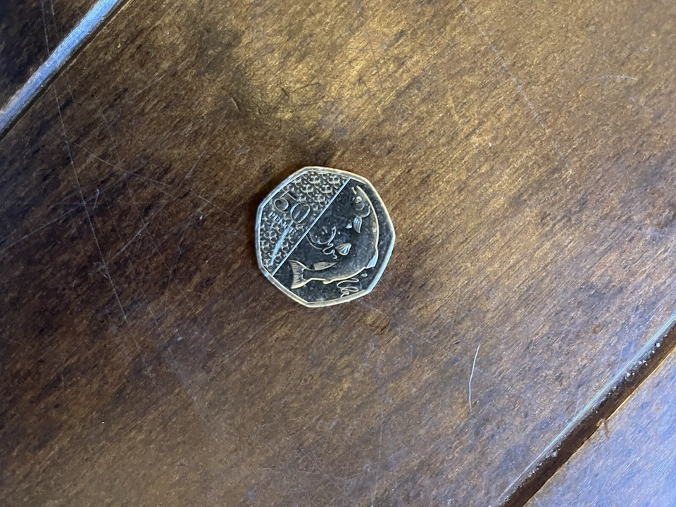 Atlantic Salmon King Charles 50p coin rare no privy mark eBay