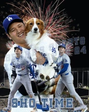 LA Dodgers Lithograph print of Shohei Ohtani  with his dog 2024