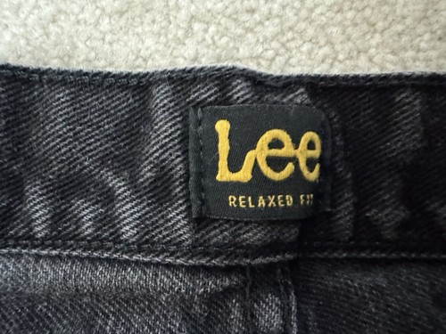 Vintage Lee Jeans Mens 32 Black Denim Pants Straight Leg Cotton 32 X 30 - Picture 10 of 20