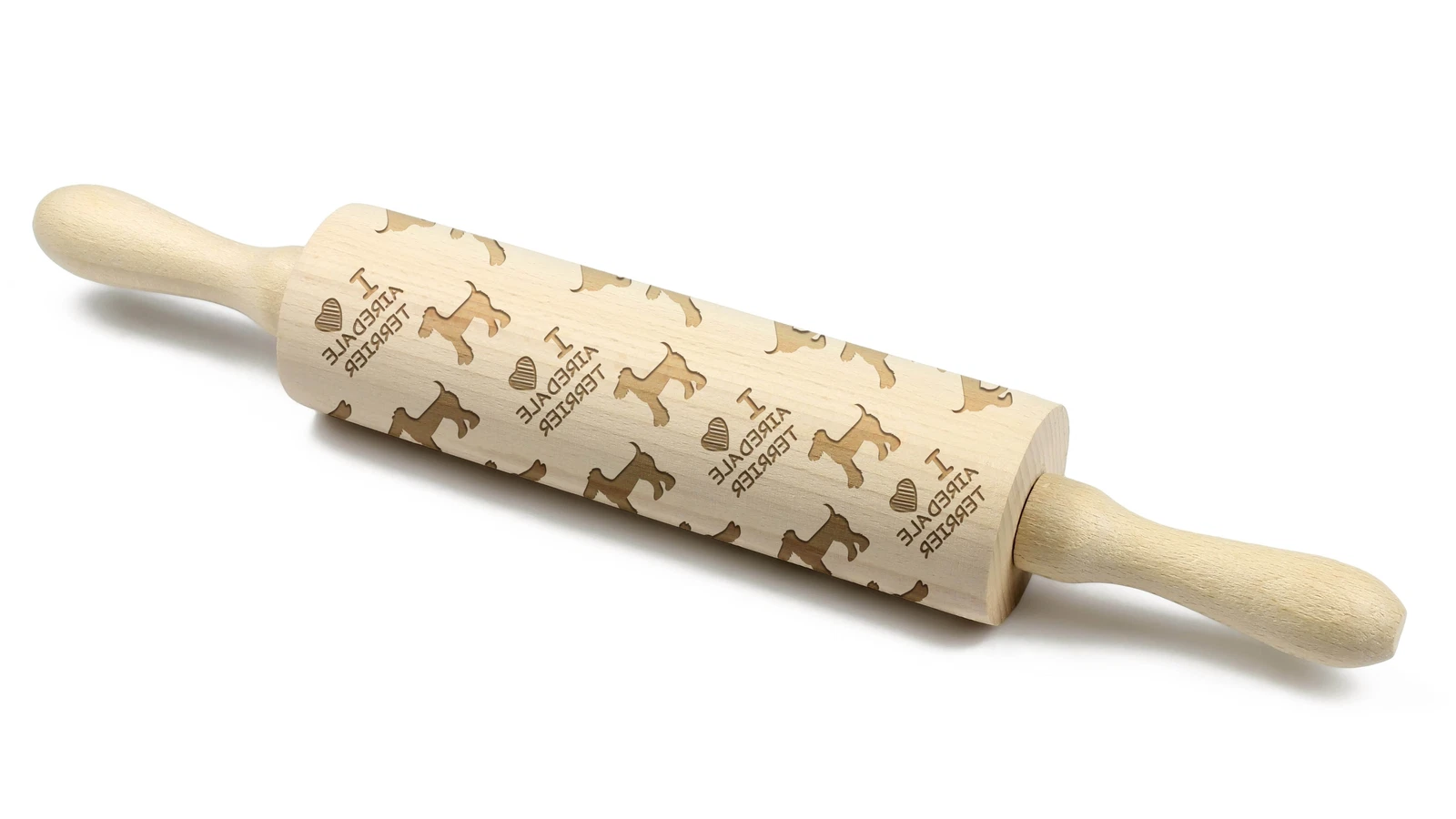 Airedale Terrier large rolling pin with a dog silhouette Art-Dog