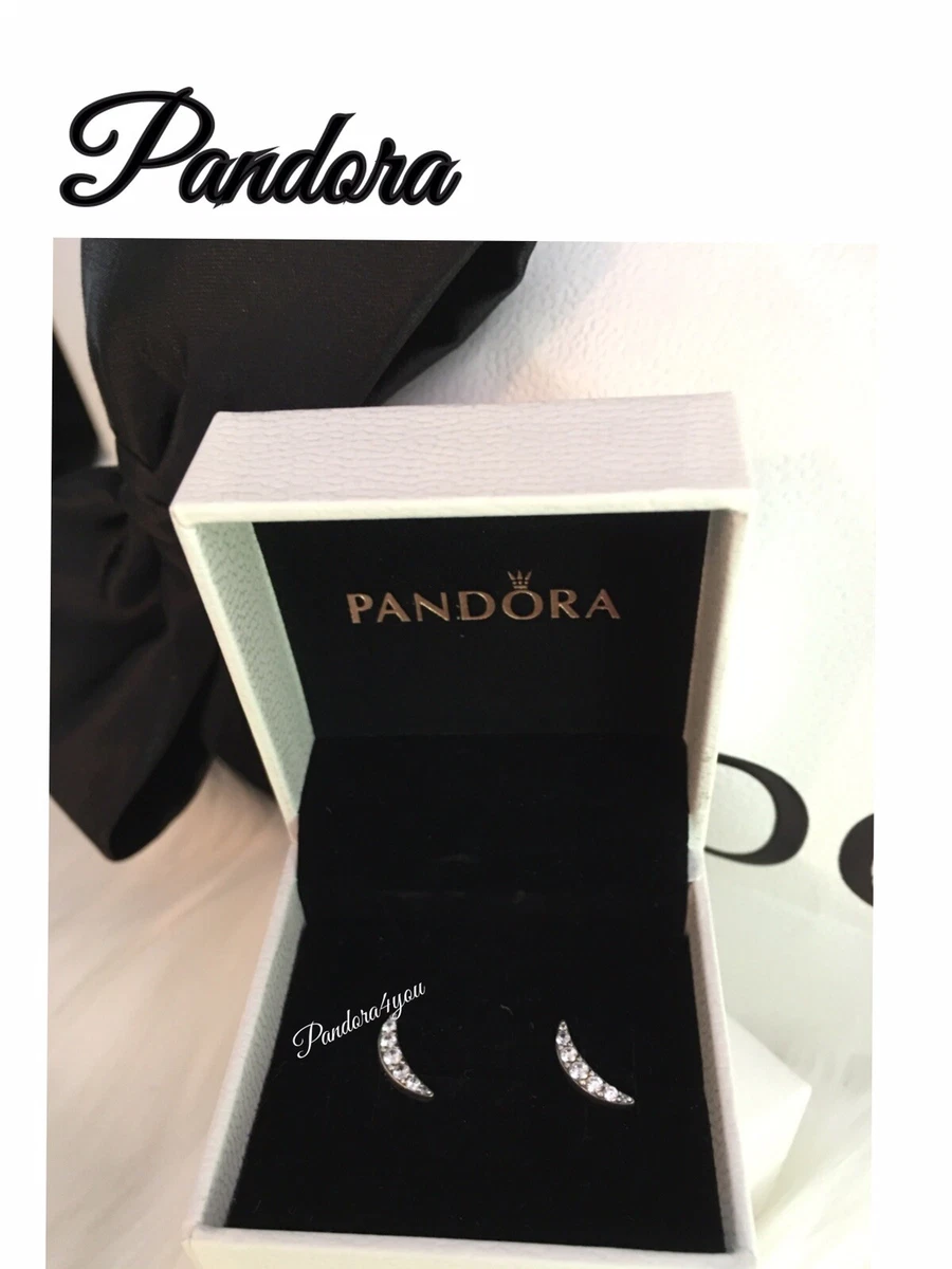 Authentic Pandora Lunar Light Crescent Moon Earrings New Tags PAN
