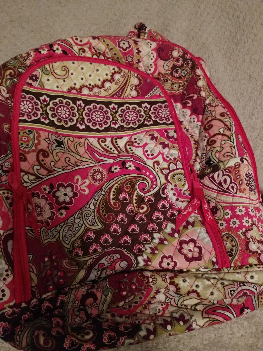 Vera Bradley Large Laptop Backpack Bag School Very Berry  display picture 1