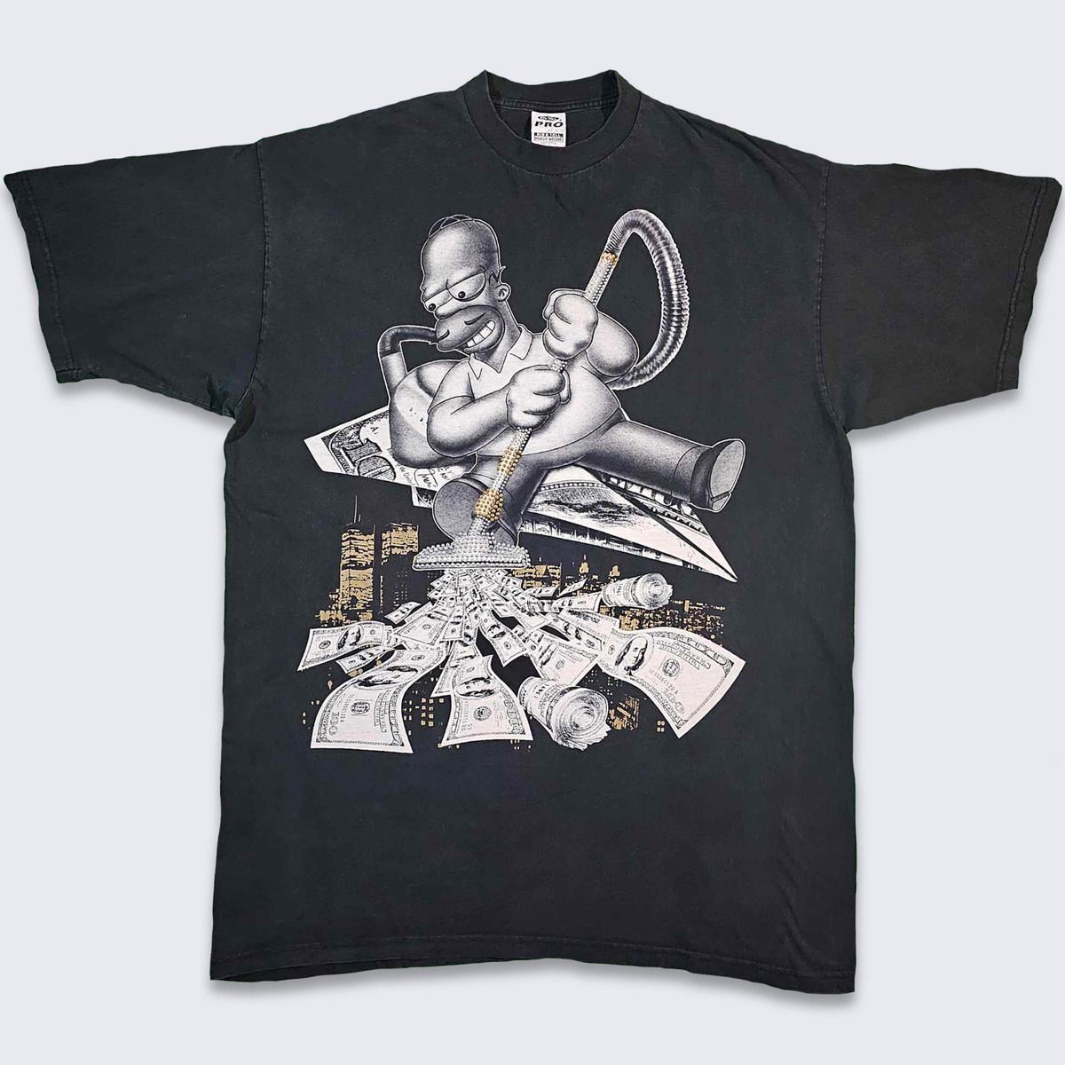 Homer Simpsons Vintage Y2K Rap Money T-Shirt - Pro Max Heavy
